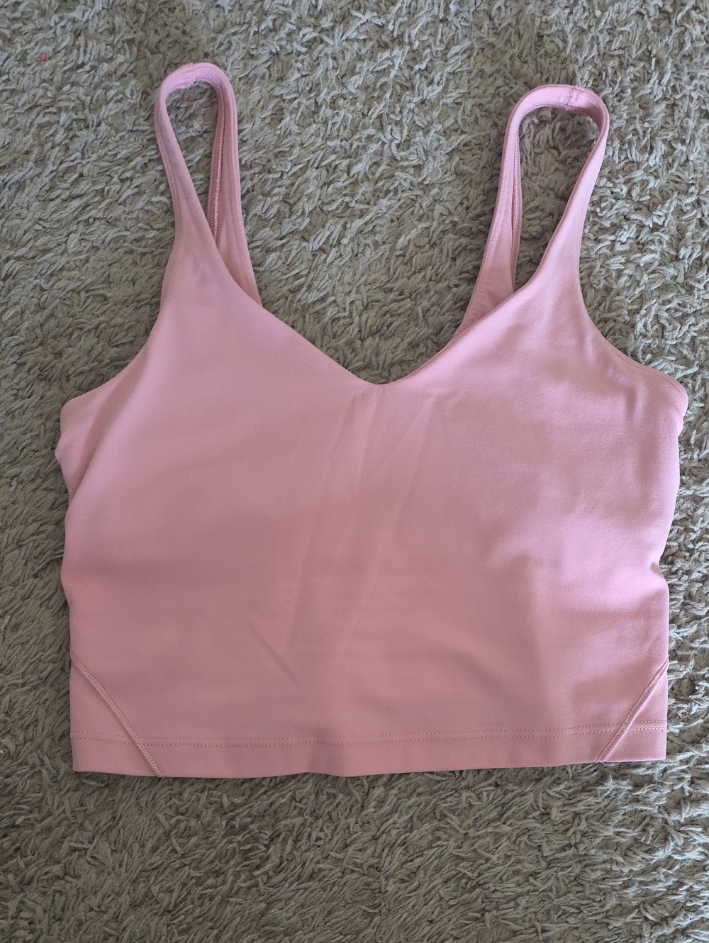 Lululemon Size 6 Women’s Pink V-Neck Crop Tank Top